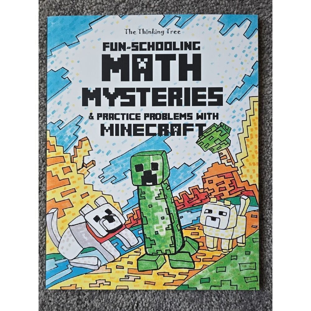 Minecraft Fun-Schooling Math Mysteries Activity Book - Homeschool Dyslexia ADHD
